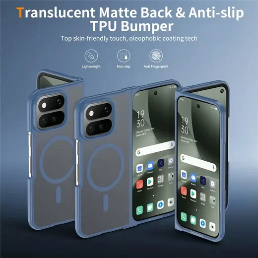 Google Pixel 11 Pro Fold Hybrid Hoesje met MagSafe Back Cover Matte Blauw afbeelding 9