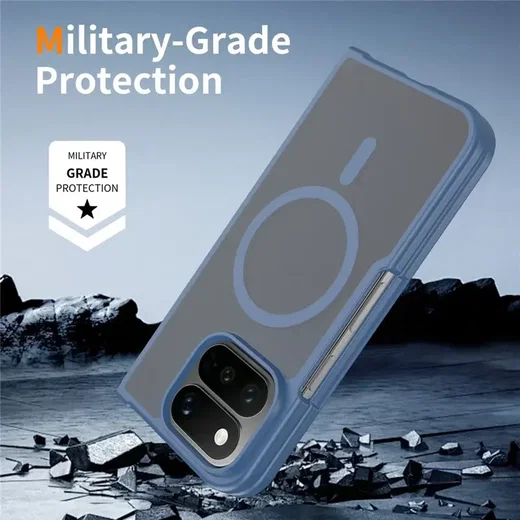 Google Pixel 11 Pro Fold Hybrid Hoesje met MagSafe Back Cover Matte Blauw afbeelding 2