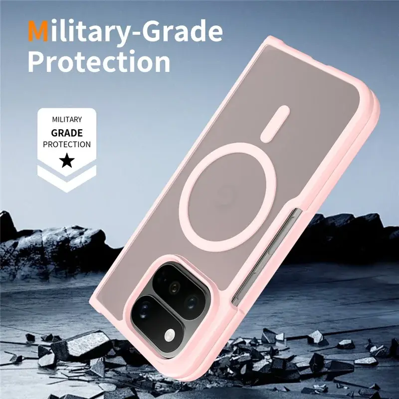 Google Pixel 11 Pro Fold Hybrid Hoesje met MagSafe Back Cover Matte Roze afbeelding 2