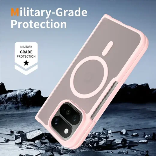 Google Pixel 11 Pro Fold Hybrid Hoesje met MagSafe Back Cover Matte Roze afbeelding 2