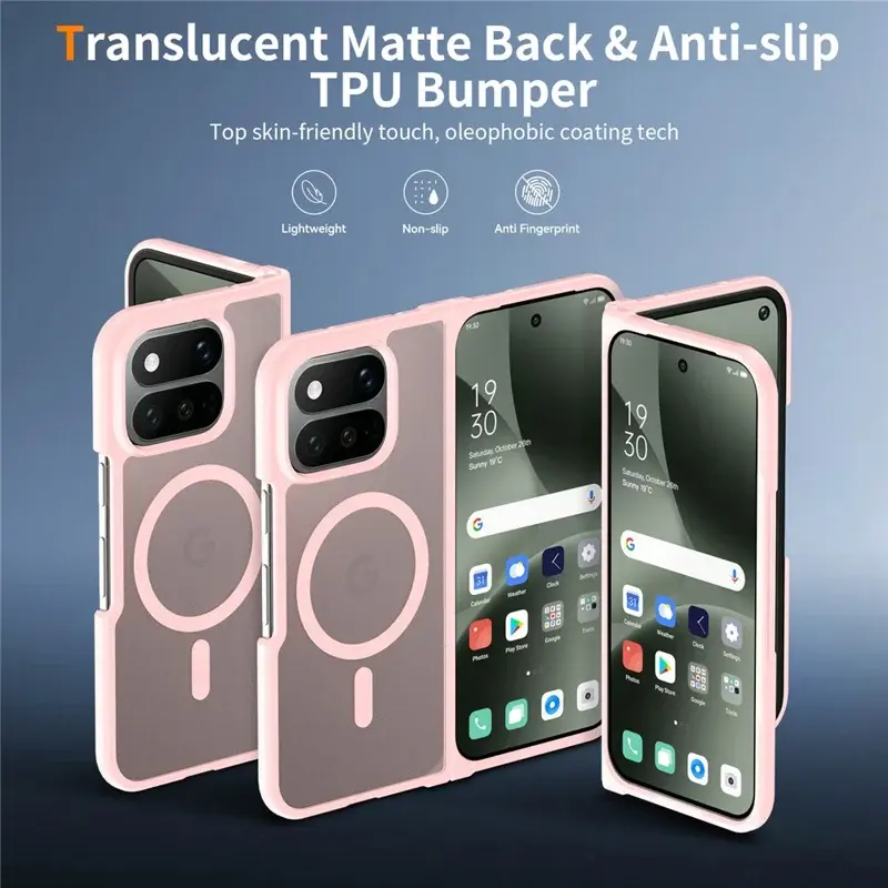Google Pixel 11 Pro Fold Hybrid Hoesje met MagSafe Back Cover Matte Roze afbeelding 7