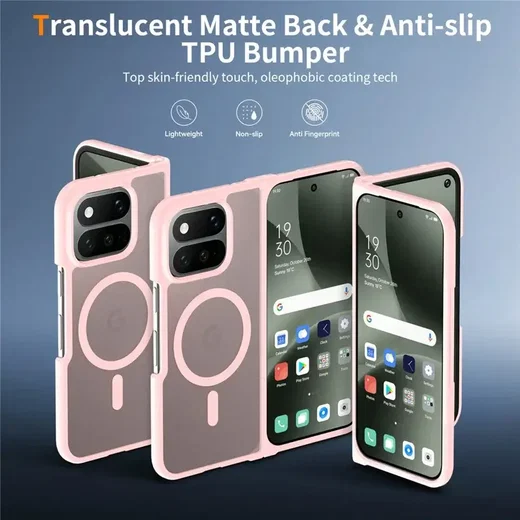 Google Pixel 11 Pro Fold Hybrid Hoesje met MagSafe Back Cover Matte Roze afbeelding 7