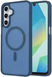 Samsung Galaxy A18 Hybrid Hoesje met MagSafe Back Cover Matte Blauw afbeelding