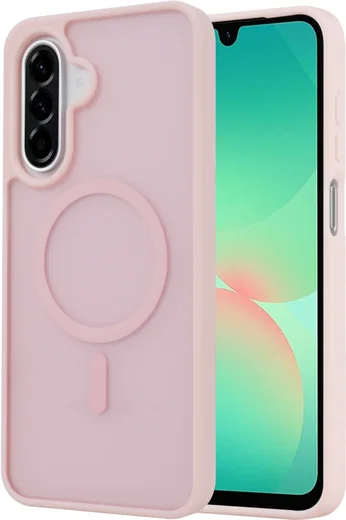 Samsung Galaxy A18 Hybrid Hoesje met MagSafe Back Cover Matte Roze afbeelding 1