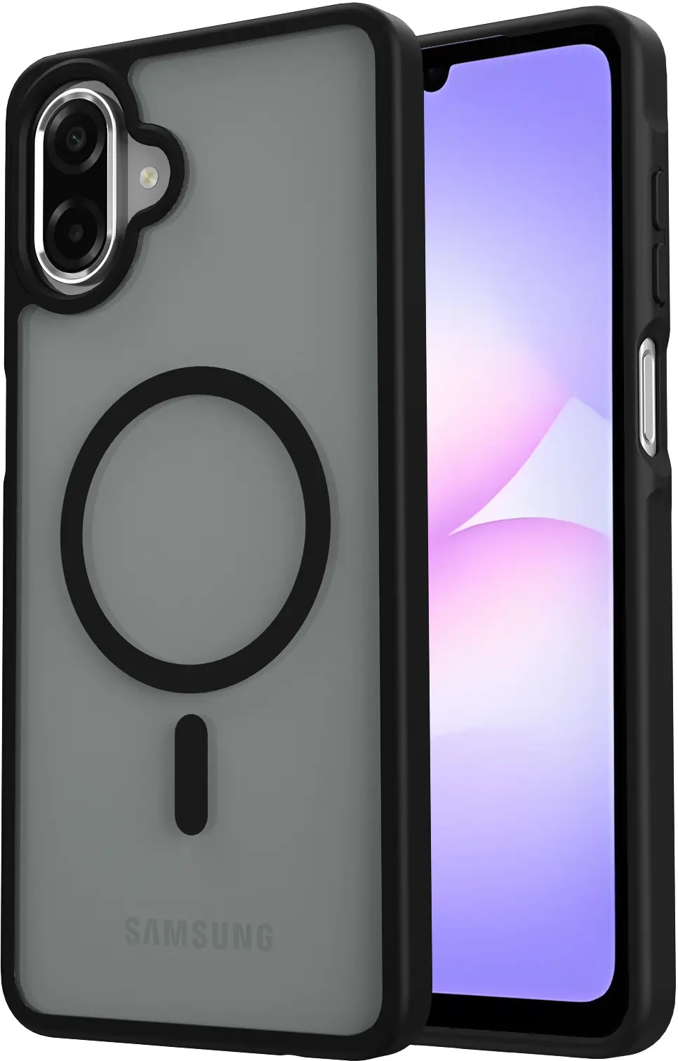 Samsung Galaxy A08 Hybrid Hoesje met MagSafe Back Cover Matte Zwart afbeelding 2