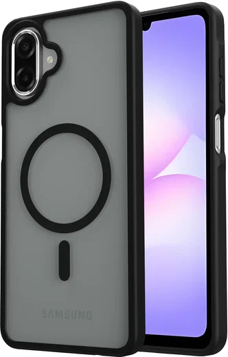 Samsung Galaxy A08 Hybrid Hoesje met MagSafe Back Cover Matte Zwart afbeelding 2