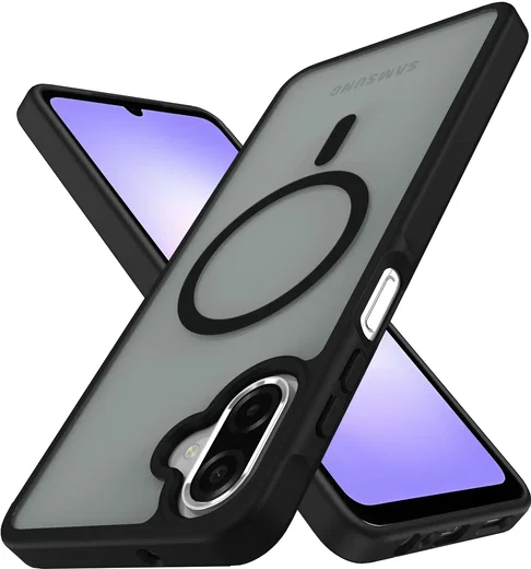 Samsung Galaxy A08 Hybrid Hoesje met MagSafe Back Cover Matte Zwart afbeelding 12