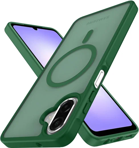Samsung Galaxy A08 Hybrid Hoesje met MagSafe Back Cover Matte Groen afbeelding 12