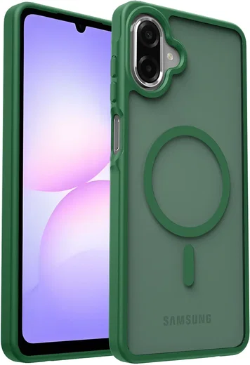 Samsung Galaxy A08 Hybrid Hoesje met MagSafe Back Cover Matte Groen afbeelding 1
