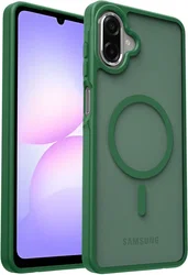 Samsung Galaxy A08 Hybrid Hoesje met MagSafe Back Cover Matte Groen afbeelding