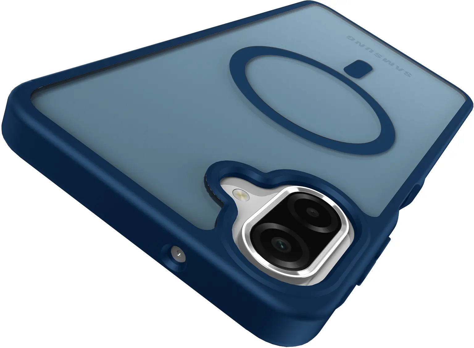 Samsung Galaxy A08 Hybrid Hoesje met MagSafe Back Cover Matte Blauw afbeelding 11