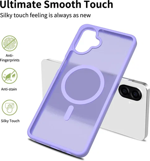 Samsung Galaxy A08 Hybrid Hoesje met MagSafe Back Cover Matte Paars afbeelding 7