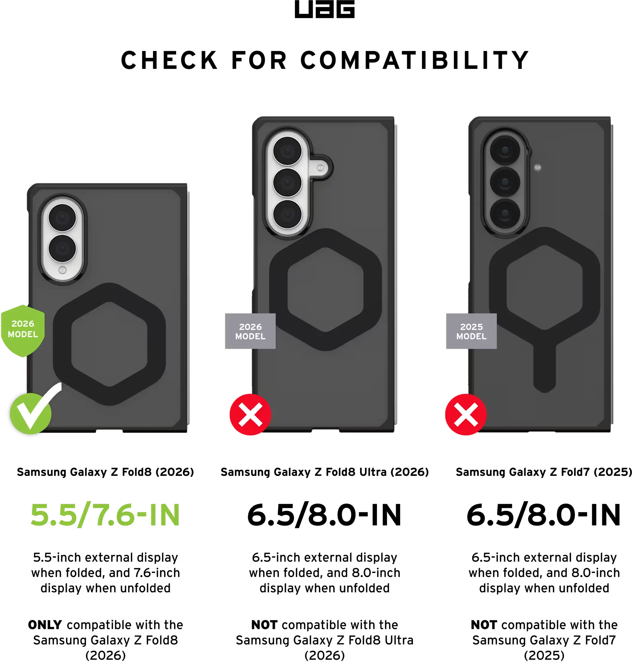 UAG Mouve XTE Samsung Galaxy Z Fold 8 MagSafe Hoesje met Kickstand Ash afbeelding 4