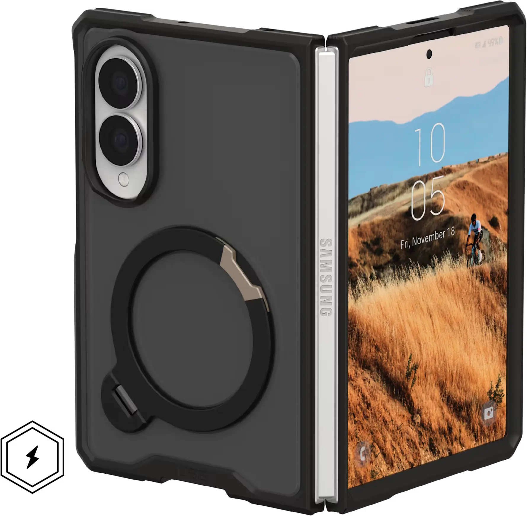 UAG Mouve XTE Samsung Galaxy Z Fold 8 MagSafe Hoesje met Kickstand Ash afbeelding 1
