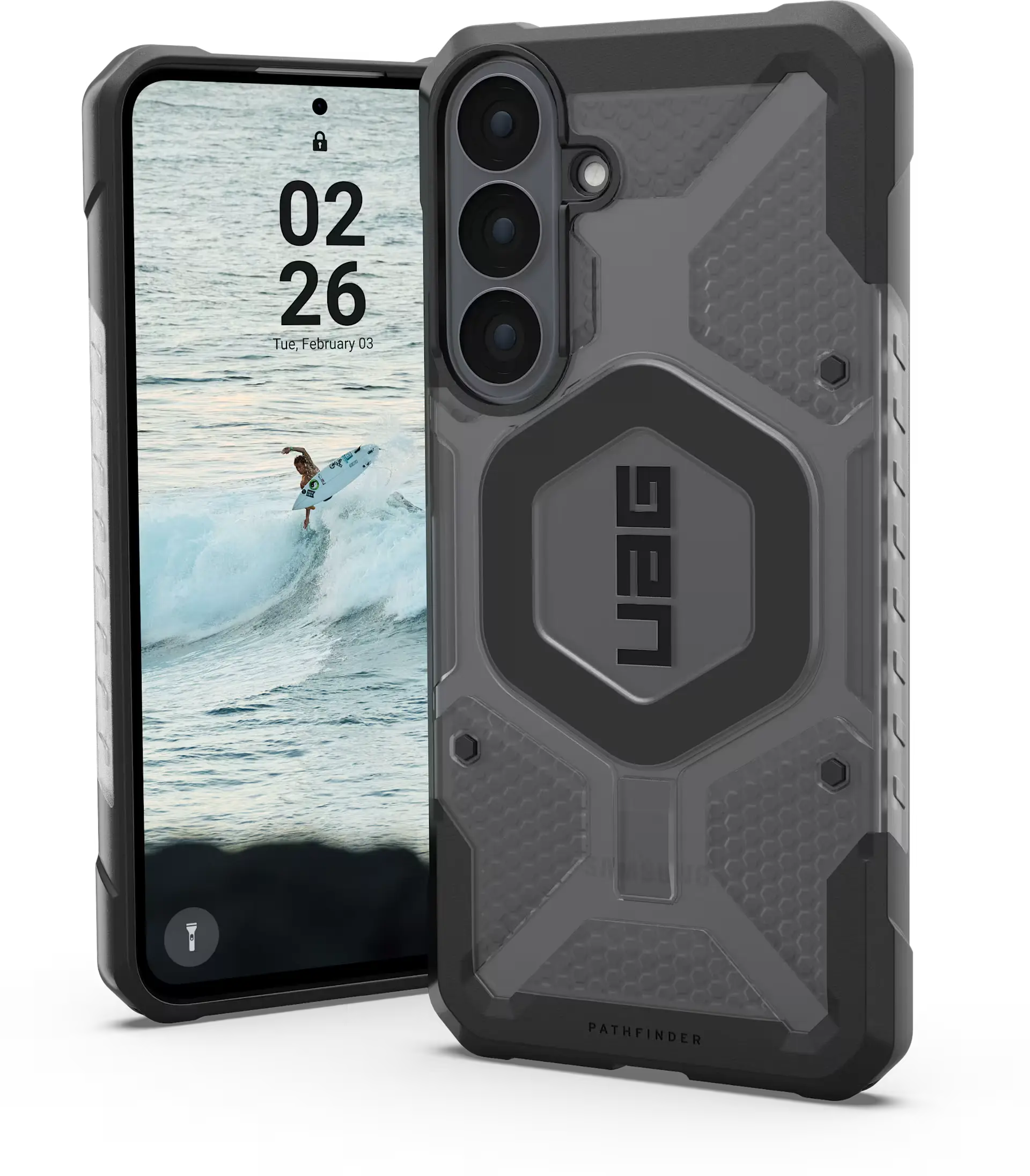 UAG Pathfinder Samsung Galaxy S26 FE Hoesje MagSafe Back Cover Ash Zwart afbeelding 1