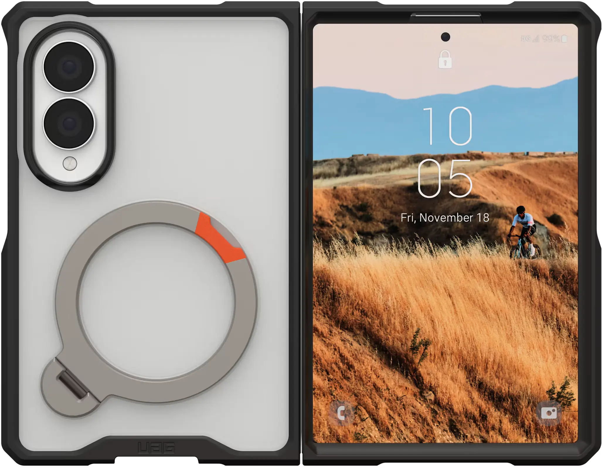 UAG Mouve XTE Samsung Galaxy Z Fold 8 MagSafe Hoesje met Kickstand Ice afbeelding 2