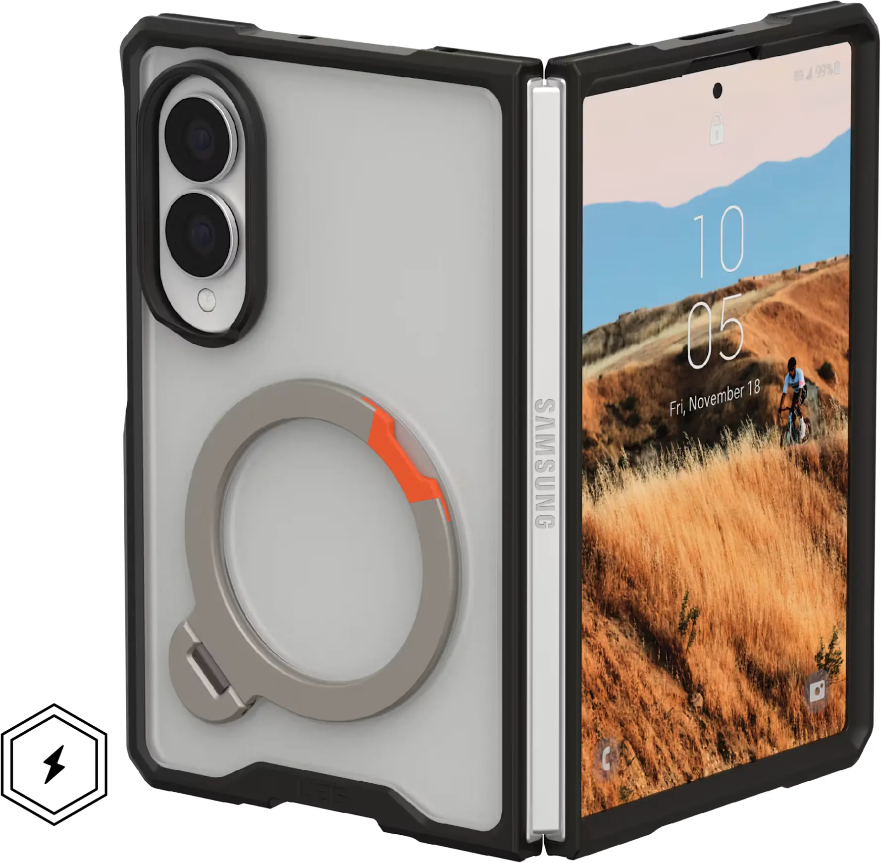 UAG Mouve XTE Samsung Galaxy Z Fold 8 MagSafe Hoesje met Kickstand Ice afbeelding 1