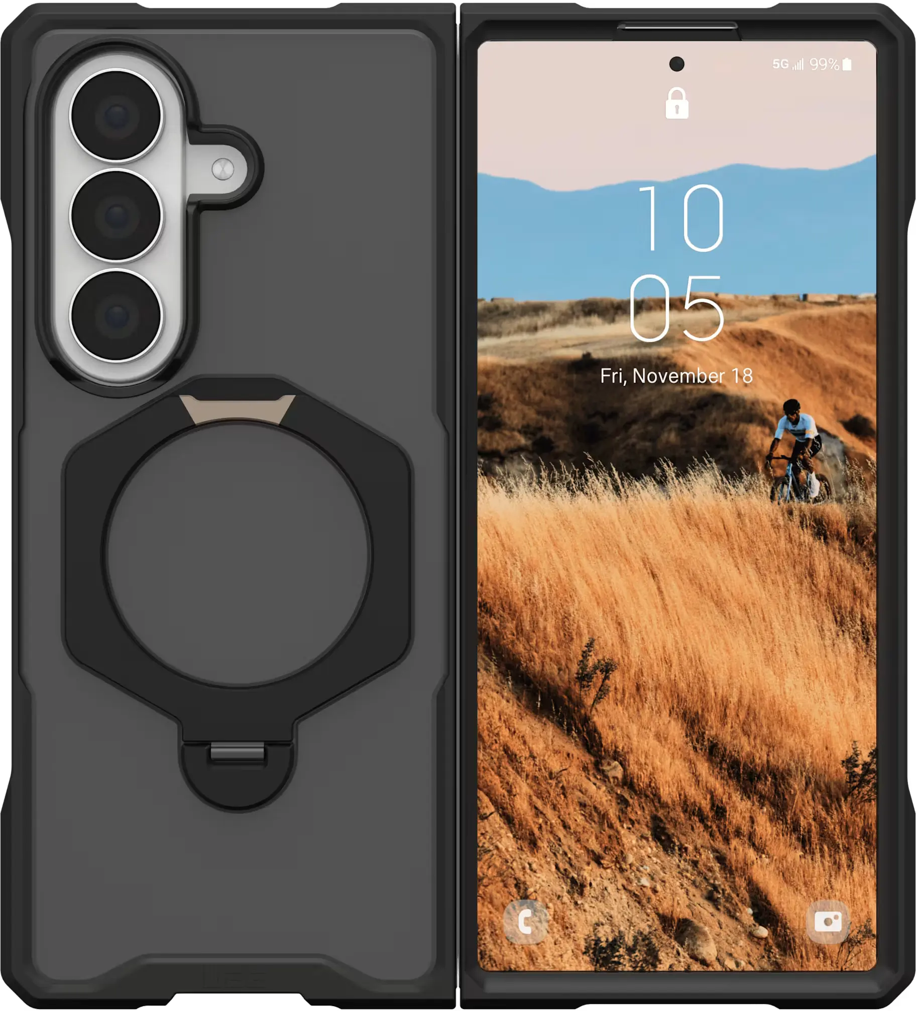 UAG Mouve XTE Samsung Galaxy Z Fold 8 Ultra MagSafe Hoesje met Kickstand Ash afbeelding 2