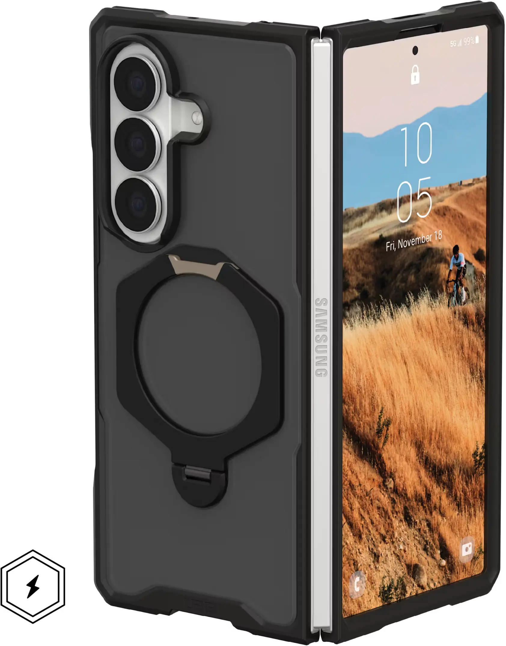 UAG Mouve XTE Samsung Galaxy Z Fold 8 Ultra MagSafe Hoesje met Kickstand Ash afbeelding 1