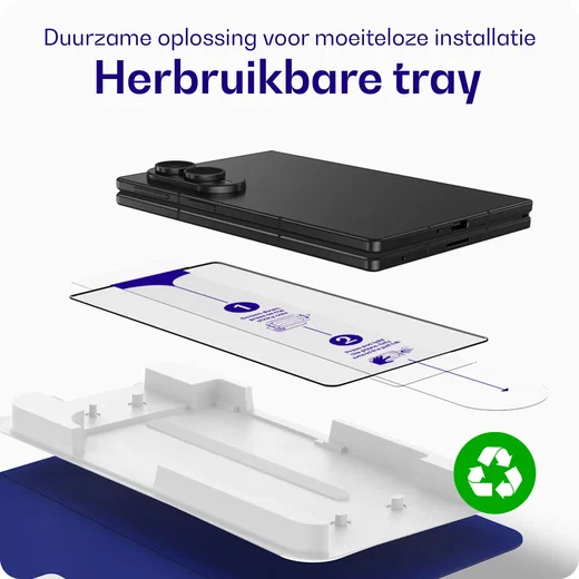 Buddi Easy Fit Samsung Galaxy Z Fold 8 Tempered Glass Installatietray (2-Pack) afbeelding 7