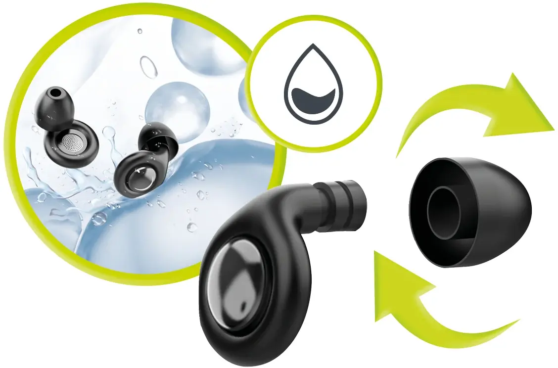 Mobile Origin Herbruikbare Slaapoordoppen 32 dB 4 Maten Siliconen Zwart afbeelding 12
