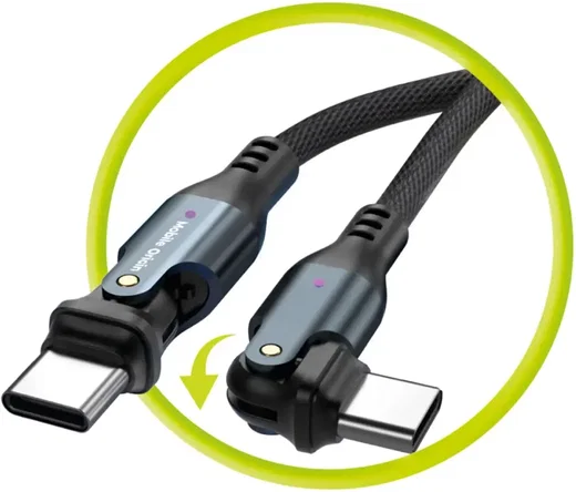 Mobile Origin USB-C naar USB-C Kabel 240W Draaibaar 1 Meter Zwart afbeelding 7