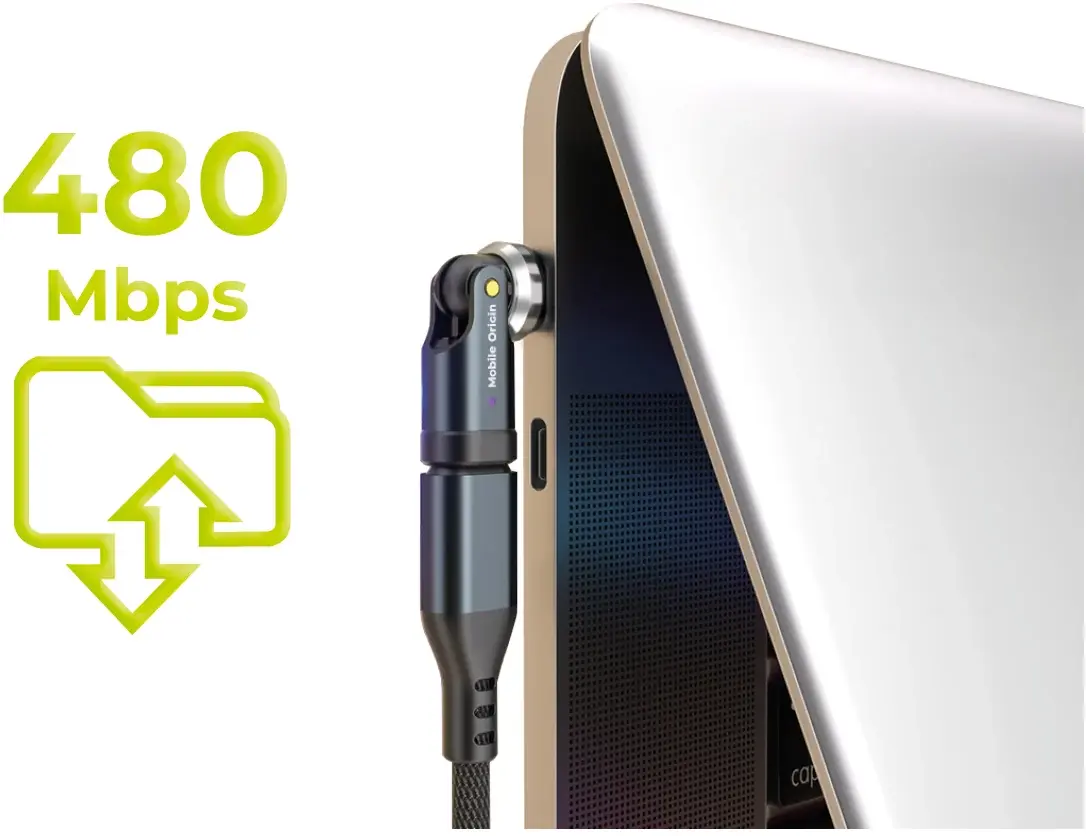 Mobile Origin USB-C Adapter 240W 540° Draaibaar USB-C naar USB-C Grijs afbeelding 9