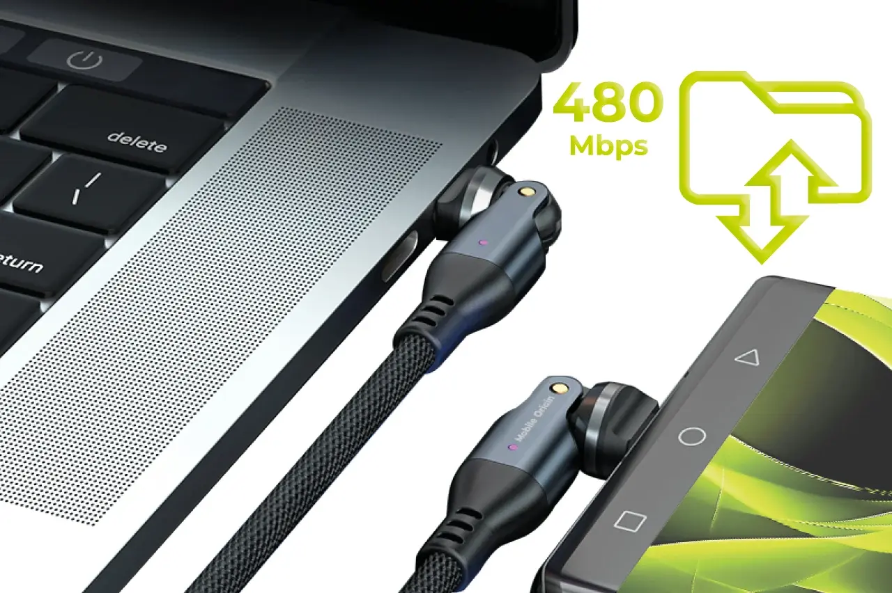 Mobile Origin USB-C naar USB-C Kabel 240W 540° Draaibaar 1 Meter Zwart afbeelding 8