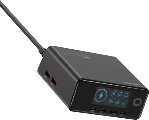 Mobile Origin (240W) GaN 6-Poorts USB-A / USB-C Oplaadstation met Display afbeelding 3