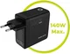 Mobile Origin GaN Oplader 140W met Display 2x USB-C + USB-A PD Zwart afbeelding 9