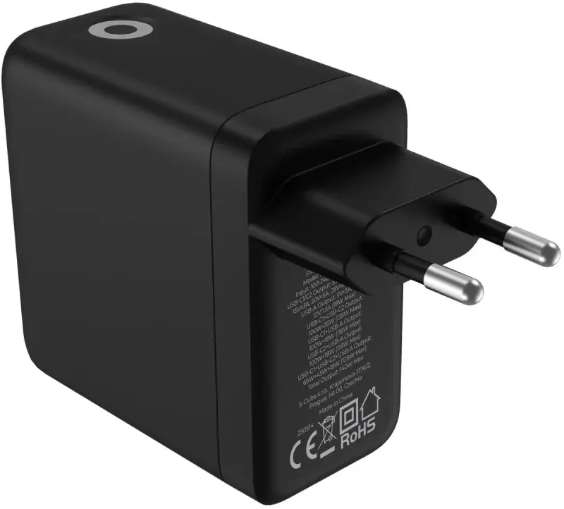 Mobile Origin GaN Oplader 140W met Display 2x USB-C + USB-A PD Zwart afbeelding 5