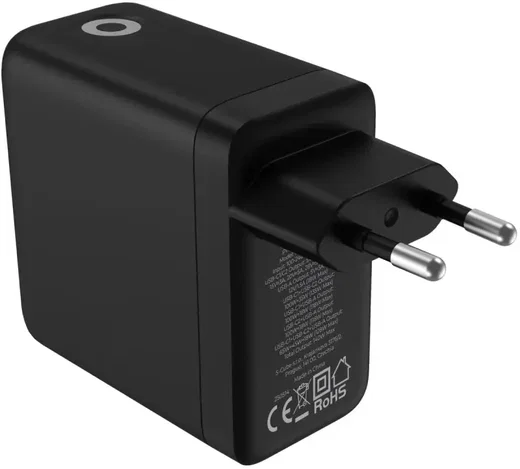 Mobile Origin GaN Oplader 140W met Display 2x USB-C + USB-A PD Zwart afbeelding 5