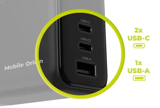 Mobile Origin GaN Oplader 140W met Display 2x USB-C + USB-A PD Zwart afbeelding 10