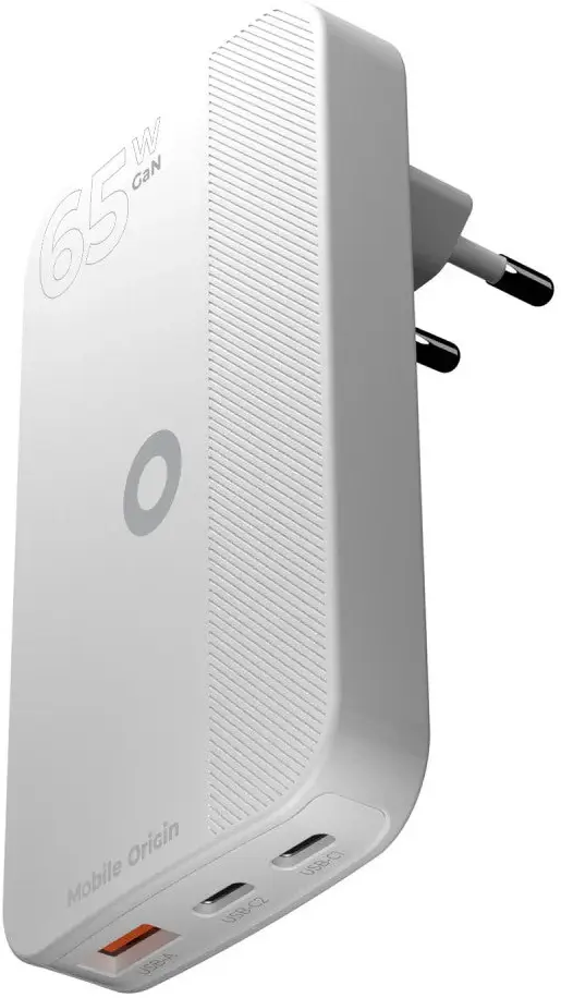 Mobile Origin GaN Oplader 65W 2x USB-C + 1x USB-A PD Wit afbeelding 8