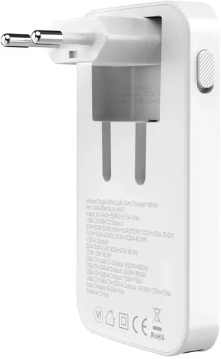 Mobile Origin GaN Oplader 65W 2x USB-C + 1x USB-A PD Wit afbeelding 5