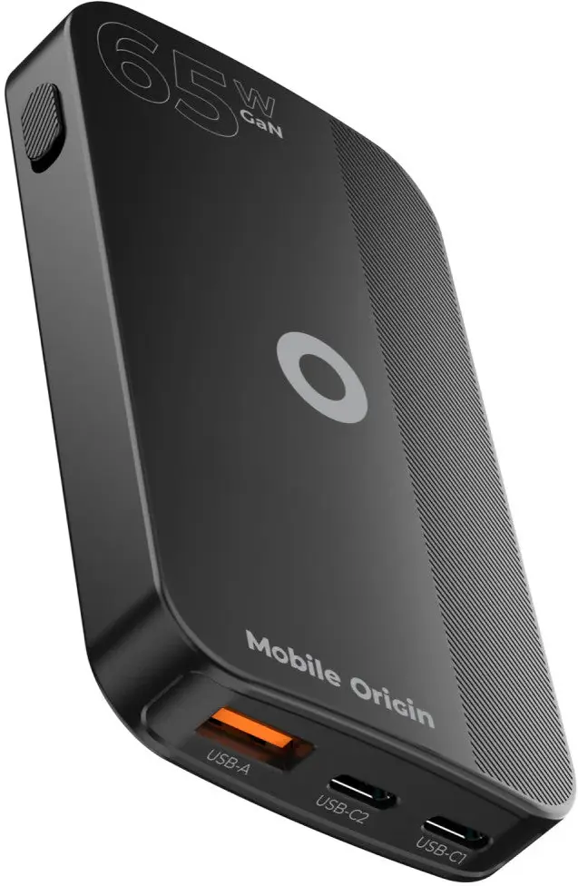 Mobile Origin GaN Oplader 65W 2x USB-C + 1x USB-A PD Zwart afbeelding 4