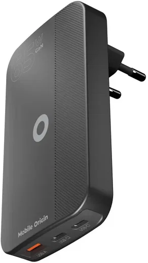 Mobile Origin GaN Oplader 65W 2x USB-C + 1x USB-A PD Zwart afbeelding 6