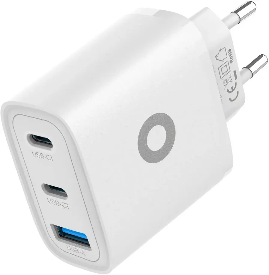 Mobile Origin GaN Oplader 40W 1x USB-A / 2x USB-C Power Delivery Wit afbeelding 3