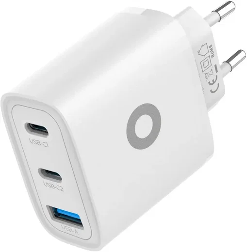 Mobile Origin GaN Oplader 40W 1x USB-A / 2x USB-C Power Delivery Wit afbeelding 3