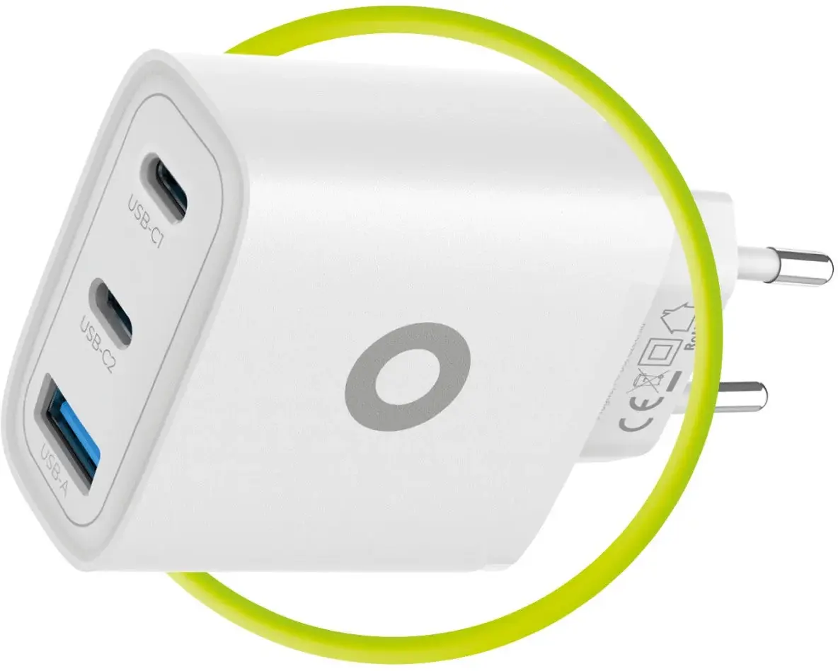 Mobile Origin GaN Oplader 40W 1x USB-A / 2x USB-C Power Delivery Wit afbeelding 9