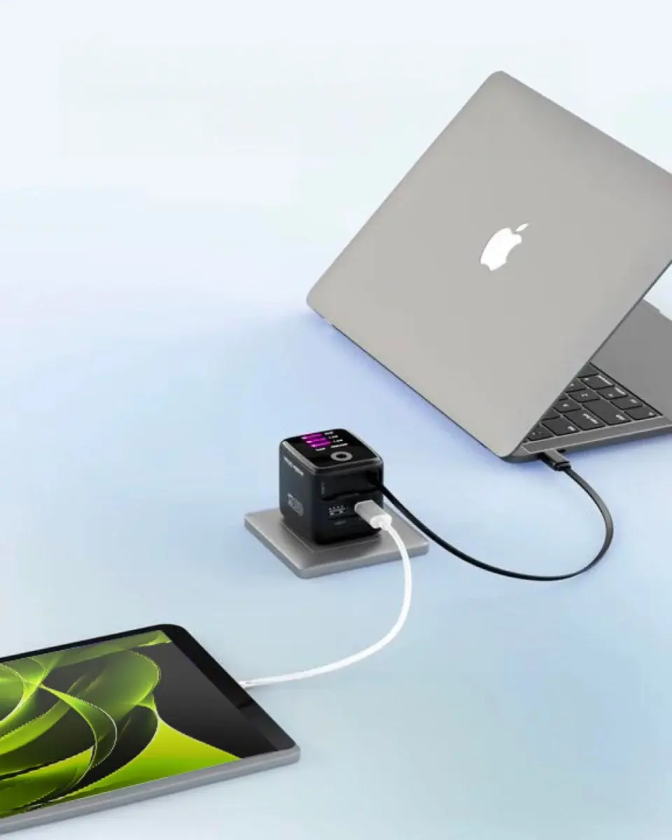Mobile Origin GaN Oplader 65W met Display USB-C & USB-A + ingebouwde USB-C Kabel afbeelding 6
