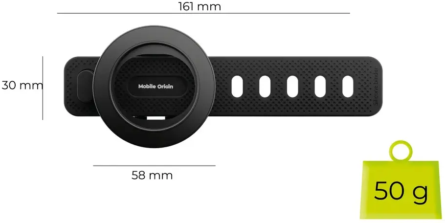 Mobile Origin Mag EasyMount O2 MagSafe Telefoon Houder Siliconen Zwart afbeelding 3