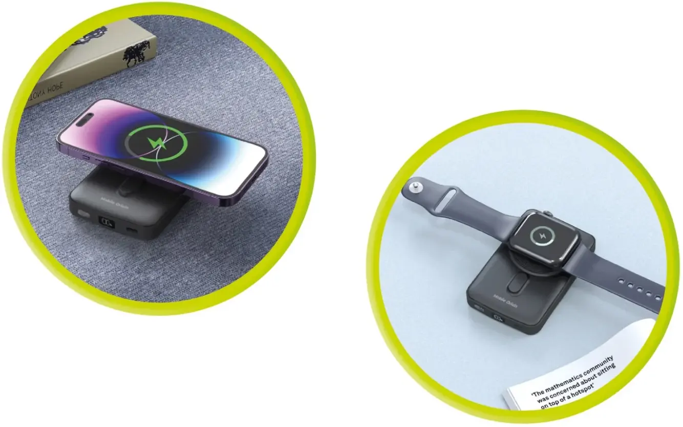 Mobile Origin MagSafe en Apple Watch Powerbank 10000mAh USB-C PD 20W Zwart afbeelding 10