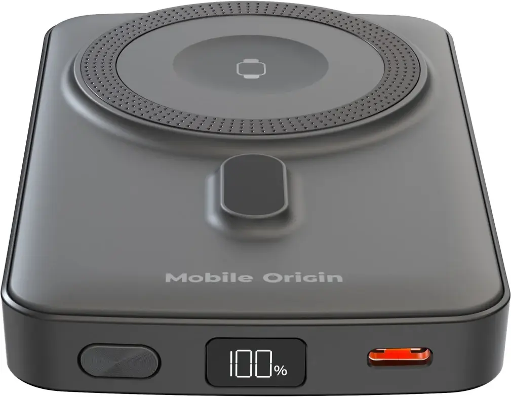Mobile Origin MagSafe en Apple Watch Powerbank 10000mAh USB-C PD 20W Zwart afbeelding 7