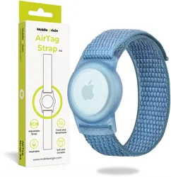 Mobile Origin AirTag Strap Verstelbare Polsband voor Apple AirTag Blauw afbeelding