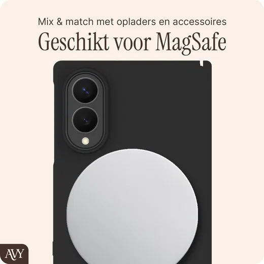 AVY Samsung Galaxy Z Fold 8 Hoesje Liquid Silicone met MagSafe Zwart afbeelding 7