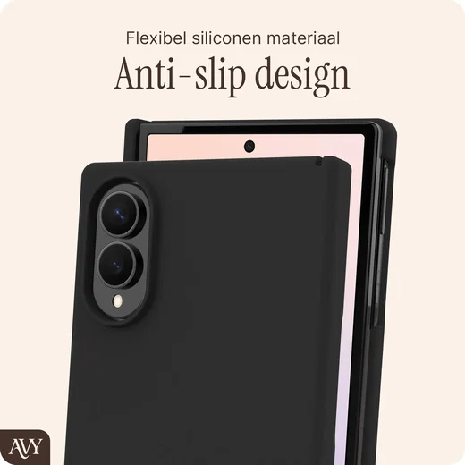 AVY Samsung Galaxy Z Fold 8 Hoesje Liquid Silicone met MagSafe Zwart afbeelding 6