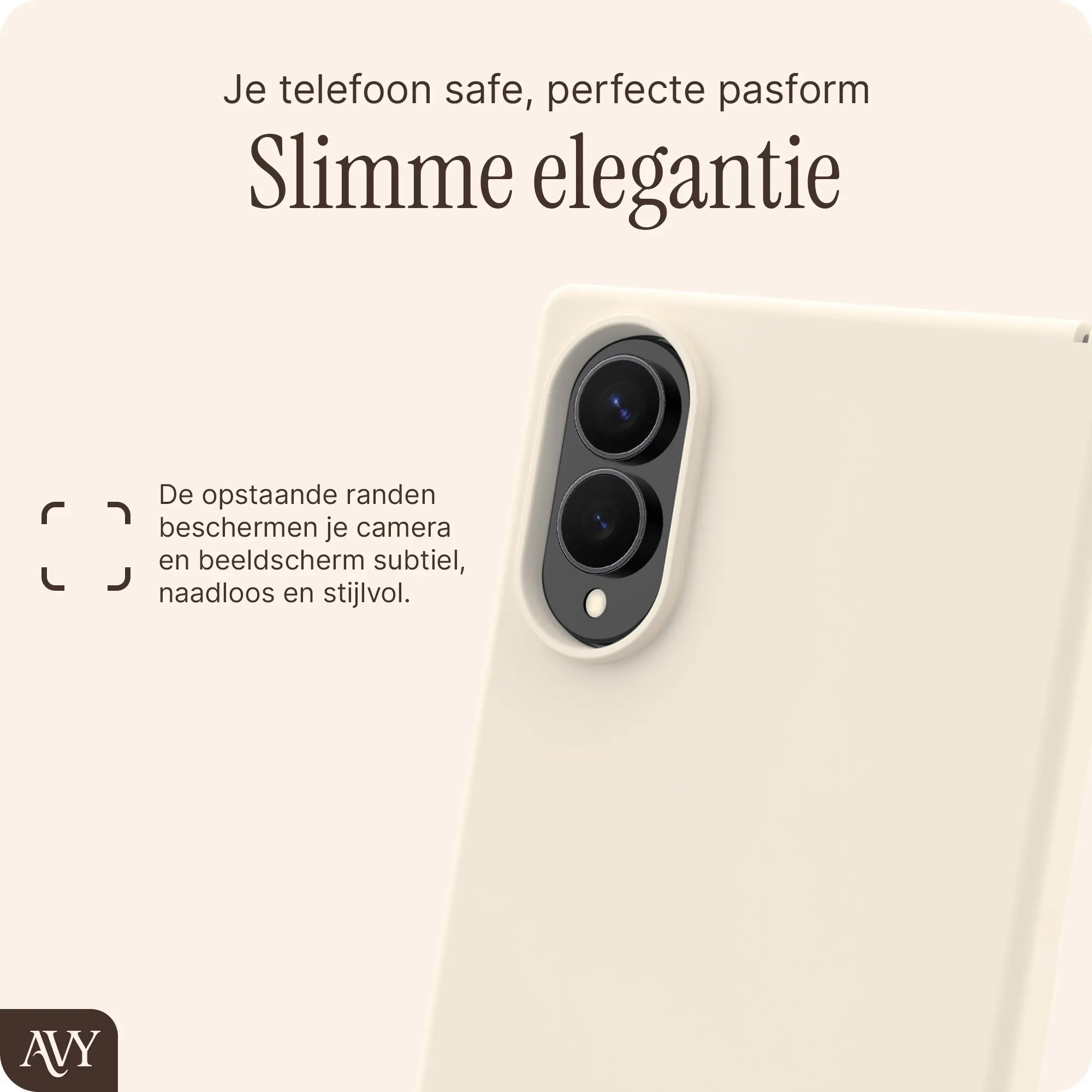 AVY Samsung Galaxy Z Fold 8 Hoesje Liquid Silicone met MagSafe Beige afbeelding 8
