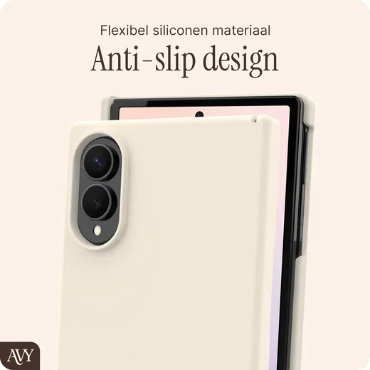 AVY Samsung Galaxy Z Fold 8 Hoesje Liquid Silicone met MagSafe Beige afbeelding 6