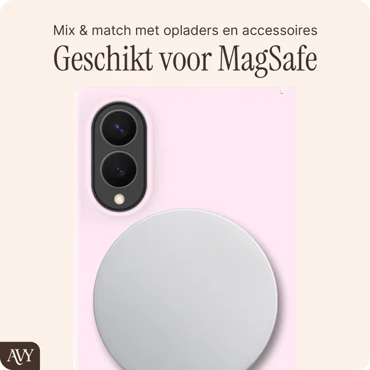 AVY Samsung Galaxy Z Fold 8 Hoesje Liquid Silicone met MagSafe Roze afbeelding 7